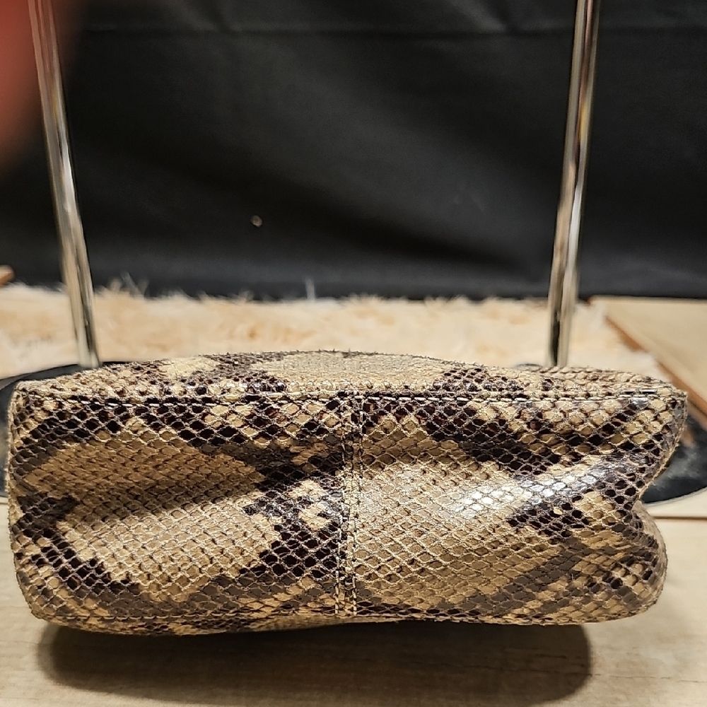 Michael Kors Tan and Brown Snake Print Clutch - Picture 6 of 9